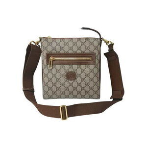 Gucci messenger bag shoulder GG Supreme canvas leather beige brown